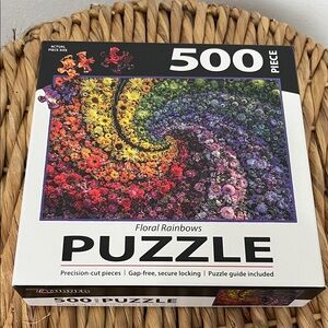 Floral Rainbows 500-Piece Jigsaw Puzzle - Multicolor